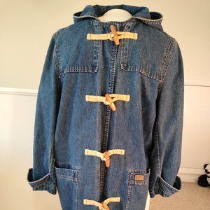 Lauren Co. Hooded Jean Jacket Coat